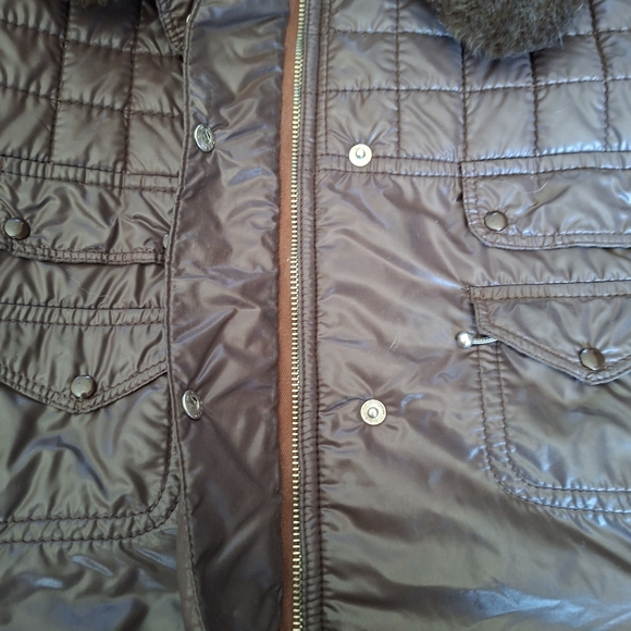 Vintage Fusalp Made in France Brown Ski Jacket Faux Fur Collar 70s 80s Size 16 - Picture 9 of 12